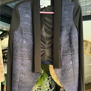 BCBGeneration Women's Black and Blue Patterned Blazer